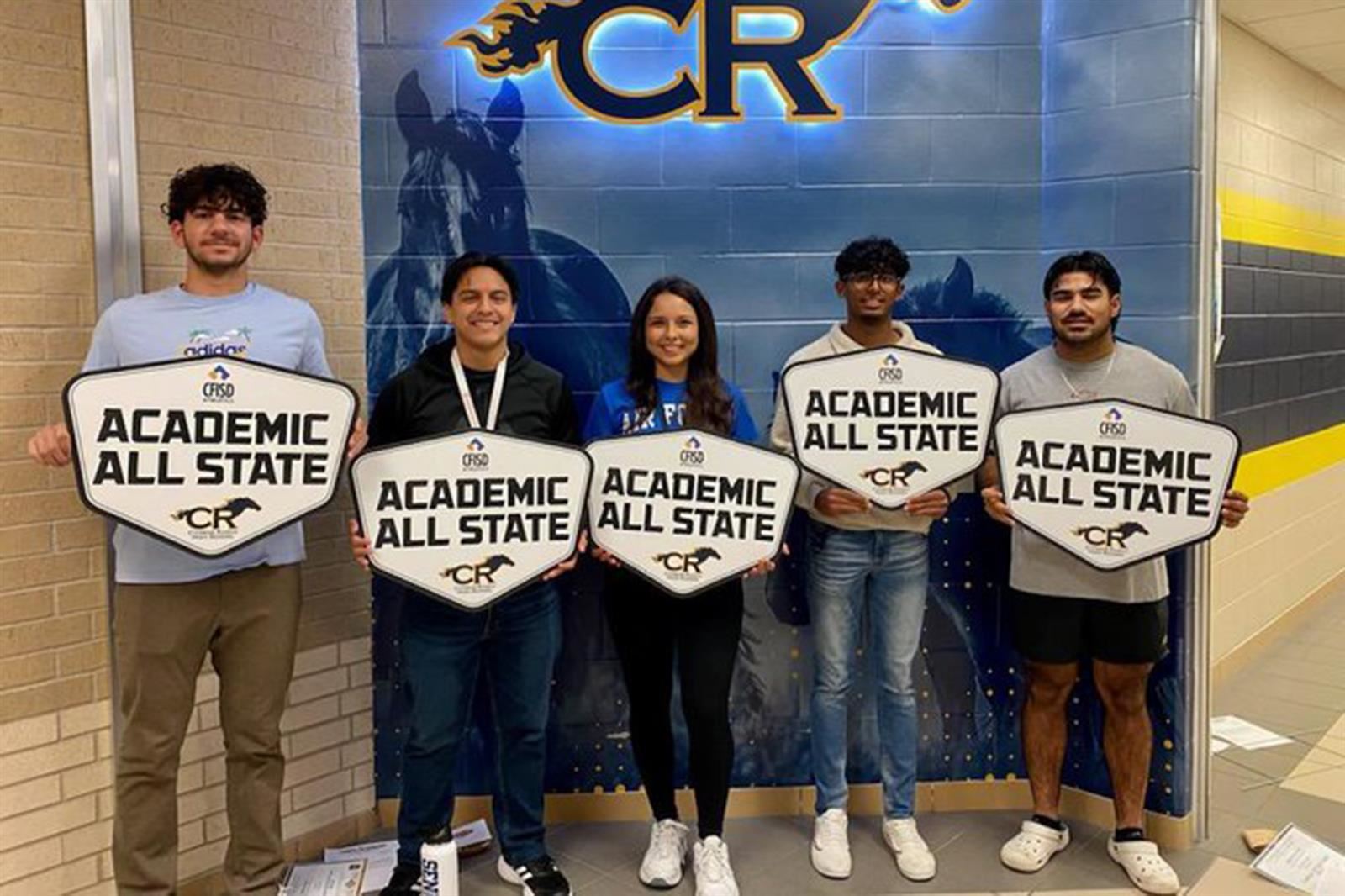 Cypress Ranch senior Kristina Sanchez, center, was among 45 CFISD student-athletes named to the THSCA Academic All-State Team